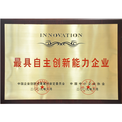 中国企业创新成果案例审定委员会联合中国中小企业联合会授予燕加隆“最具自主创新能力企业”